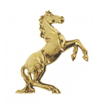 Вешалка для одежды "Лошадь" (3 крючка) в блестящей латуни